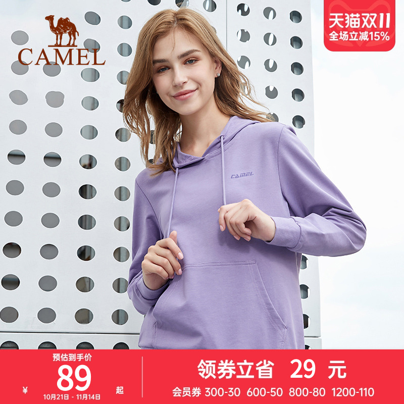 骆驼卫衣女秋季新款宽松韩版连帽