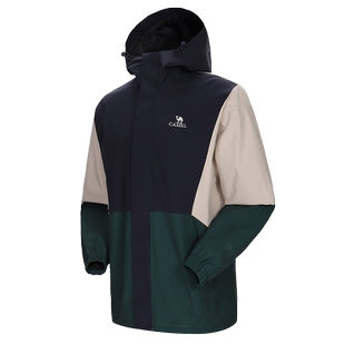 骆驼熊猫三防冲锋衣女单层外套户外露营防水登山服秋游夹克外套男