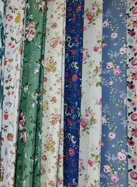2.4米幅宽花朵图案老粗布帆布布料手工布料沙发布床单布围裙布料