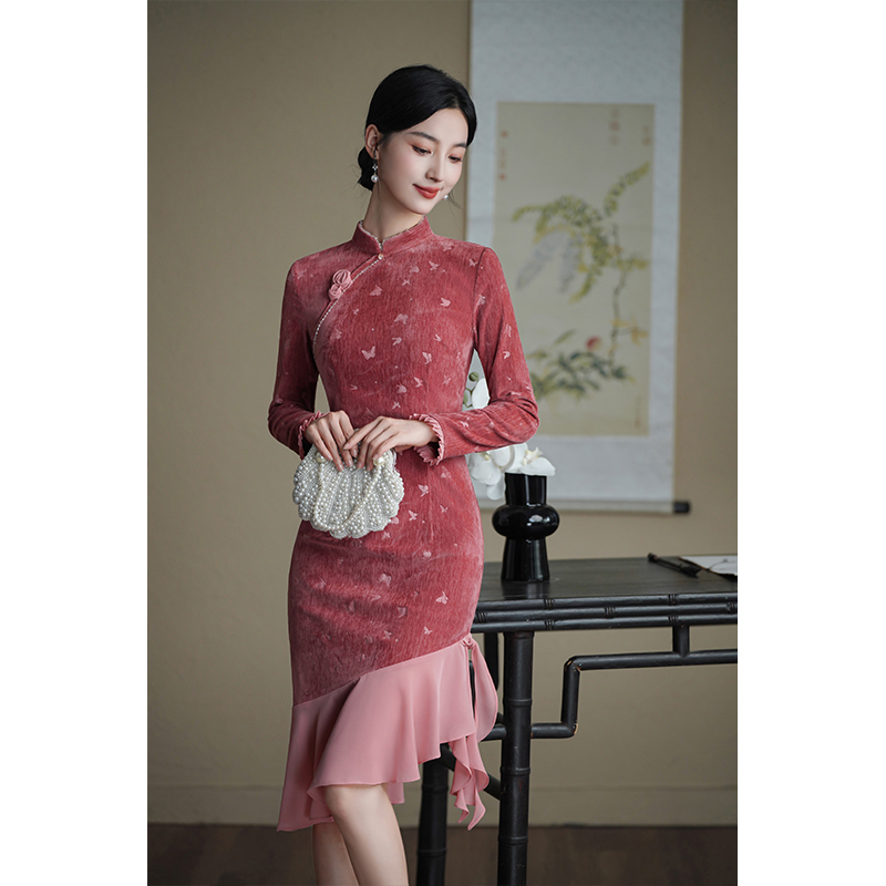 雪尼尔手工玫瑰花点缀复古