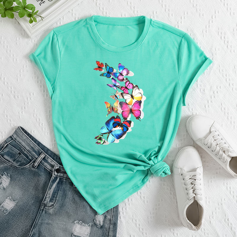 cute cartoon letter print summer couple short sleeved t-