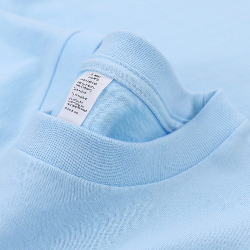 Quality Tshirt for Women Man t-shirt男女250g浅蓝奶蓝色短袖