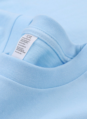 Quality Tshirt for Women Man t-shirt男女250g浅蓝奶蓝色短袖