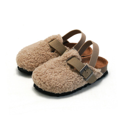 slippers flipflops slides sandals秋冬新品儿童软木凉拖鞋外穿