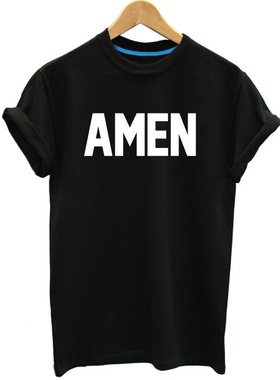 Man Women T-shirt AMEN Summer Cotton Plus Size Jesus tshirts