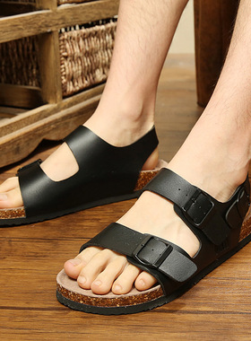 outdoor cork slippers for women man flats sandals slides