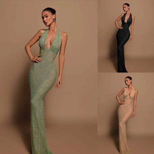 性感亮片裙 Sexy Single-Shoulder Sequin Bodycon Evening Dress