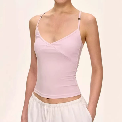 y2k tank air cami vest crop top辣妹分割v领吊带工字背心纯欲收