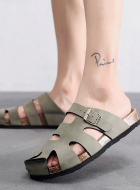 Outdoor Cork Slippers For Women Man Flats Sandals Slides