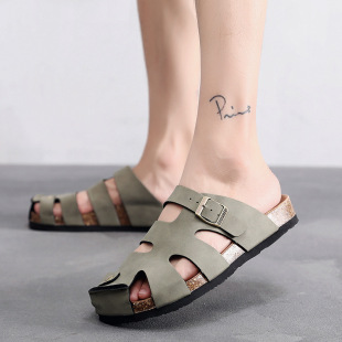 Outdoor Cork Slippers For Women Man Flats Sandals Slides