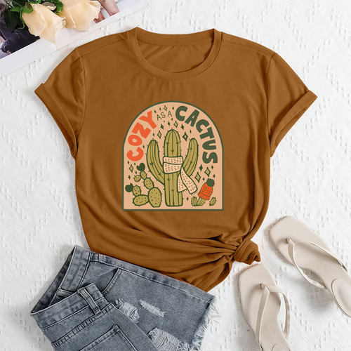 vintage round neck short sleeved t-shirt men/women korean