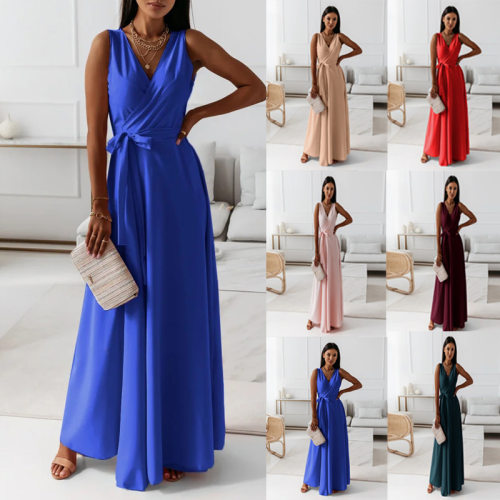 summer dress women elegant ladies vestidos 2026新款欧美系带v