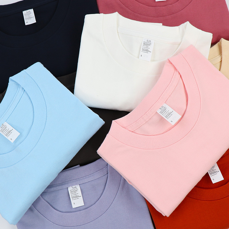 Men T-shirt Solid Color Women Short Sleeve High Quality250g