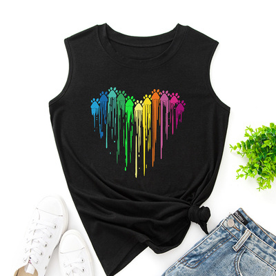 printed summer women's vest top t-shirt comfortable