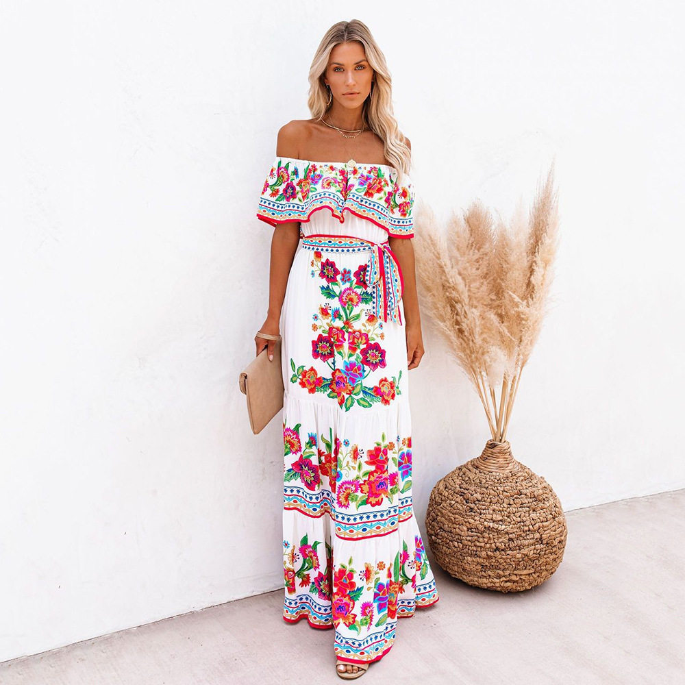 fashion dress for women vestidos ladies2026新款欧美一字肩图片