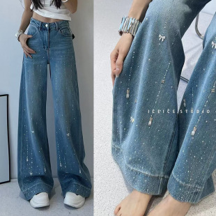 jeans ladies trousers y2k denim baggy leg women wide