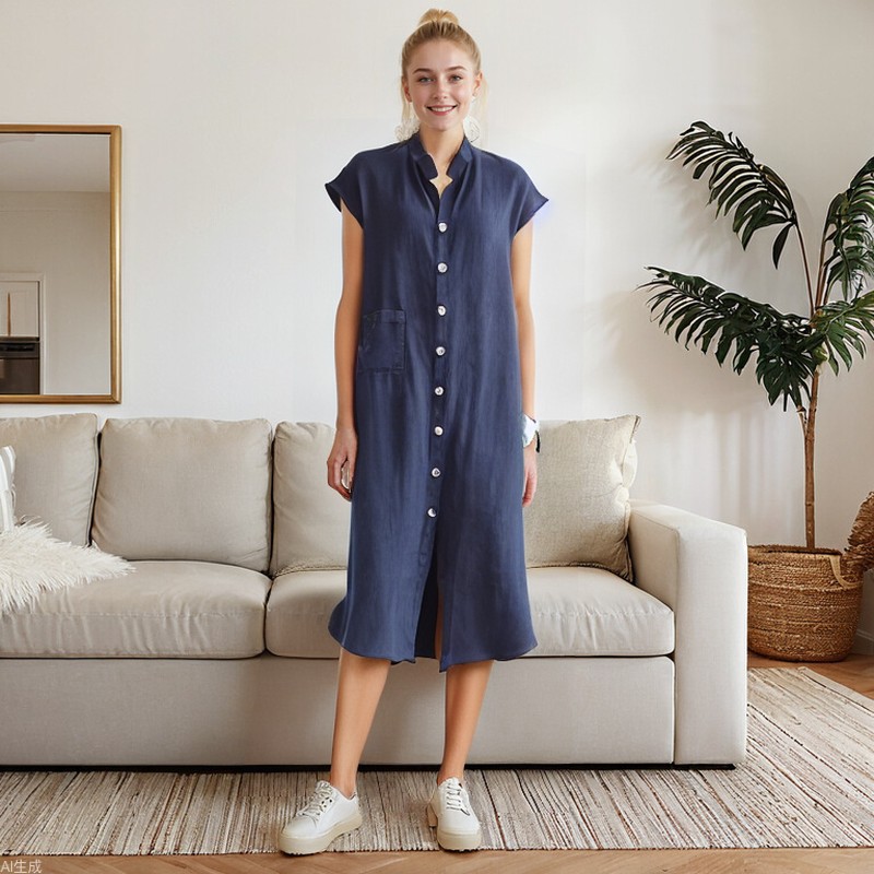new dress women elegant ladies vestidos2026欧美新款开衫立领图片