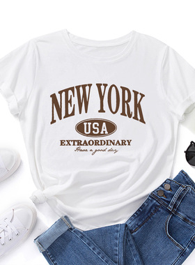 women tshirts cute print ladies t-shirt tee tops new york