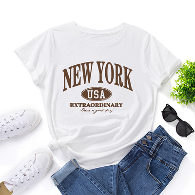 women tshirts cute print ladies t-shirt tee tops new york