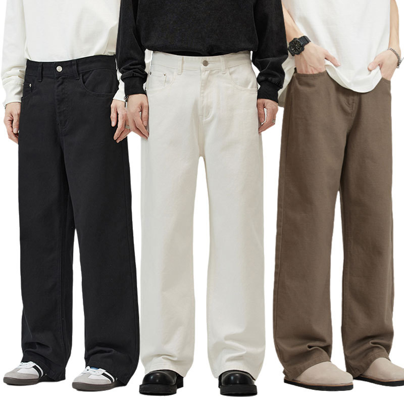 american style denim pants wide leg jeans trouserslktm男装#