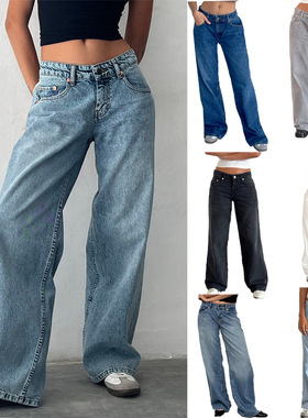 牛仔裤y2k baggy jeans for women trendy low rise casual pants