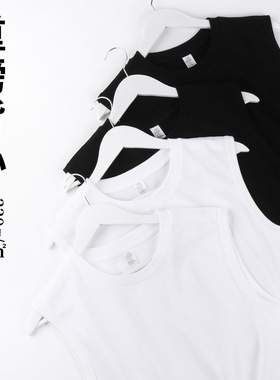 Men Plain Tank Top Women Basic Vest Couple230g日系重磅