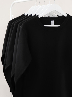 Basic Cotton TShirt Long Sleeve Tee Tops300g重磅纯黑色纯棉