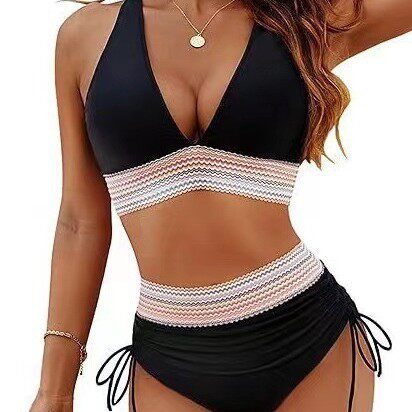bikini swimsuit欧美泳衣女士分体性感比基尼高腰紧身分体泳衣