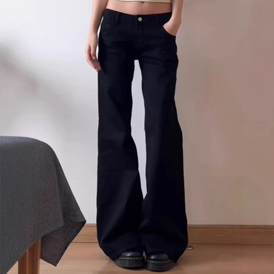 baggy black denim trouser washed vintage casual pants grunge