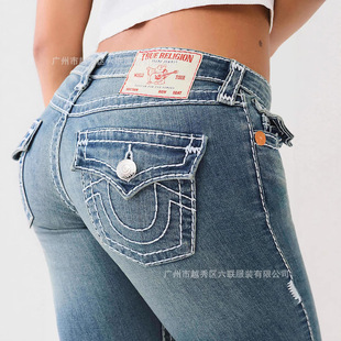 Womens Y2k Pants女裤 Flared Denim Rise Low Jeans Baggy