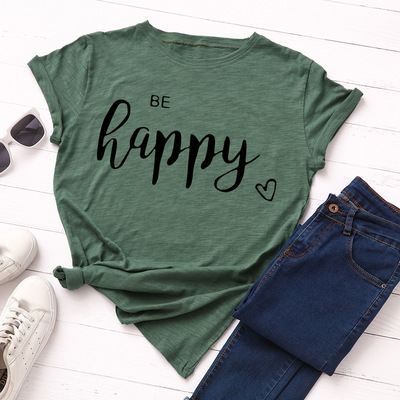 women cotton tshirt summer纯棉宽松圆领短袖t恤女t-shirt