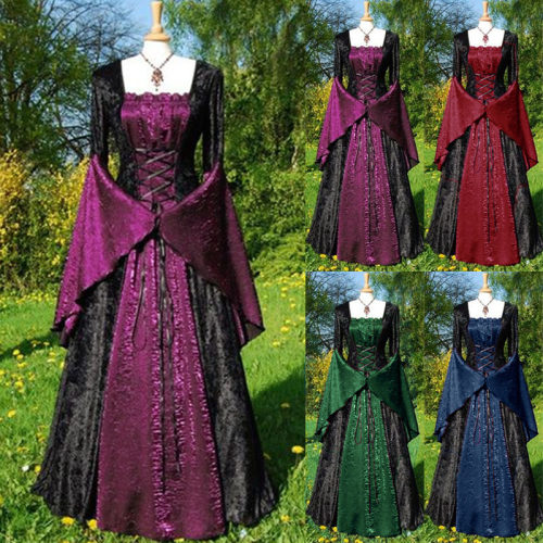 summer dress women elegant ladies vestidos欧美中世纪时期欧洲