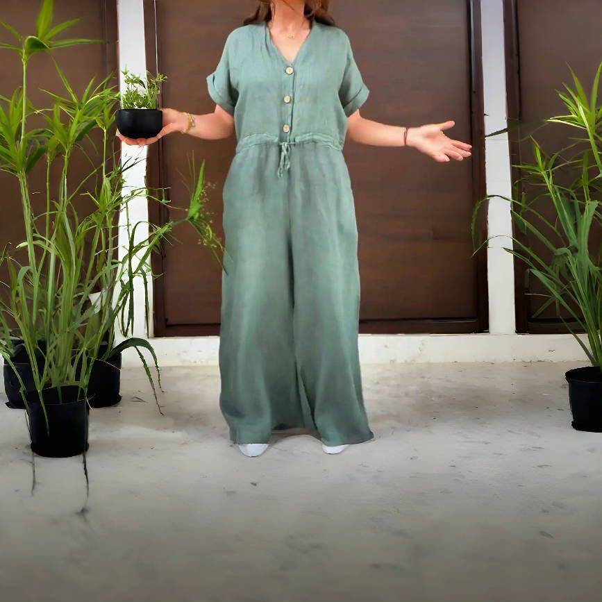2026 women loose jumpsuits欧美新款宽松纯色阔腿连体裤overalls
