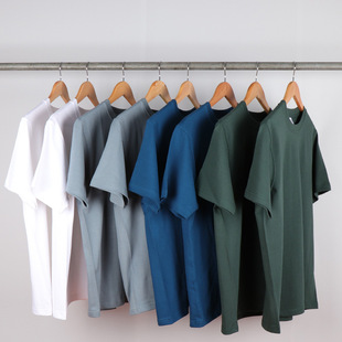 Men Plain Tshirt Women Basic T-shirt歌羽娜270g纯色雾霾蓝