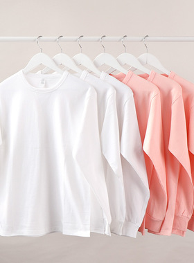 Basic Cotton TShirt Long Sleeve Tee Tops250g重磅无帽倒三角