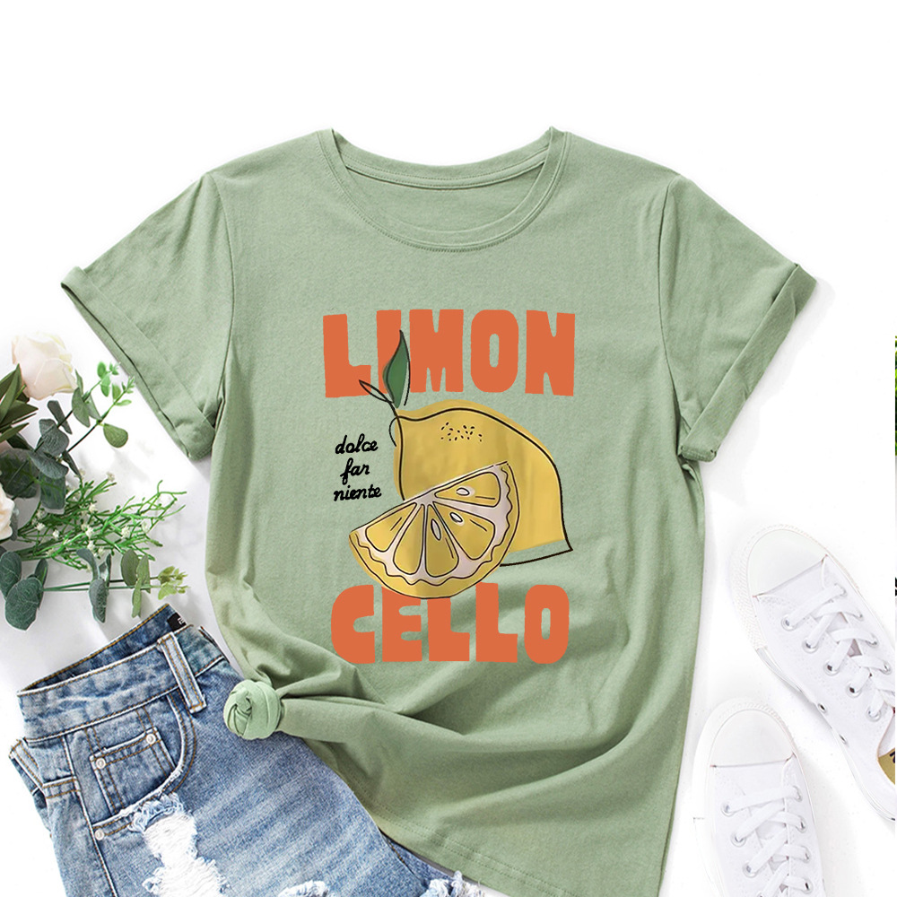 women tshirts cute print ladies t-shirt tee tops 字母海滩