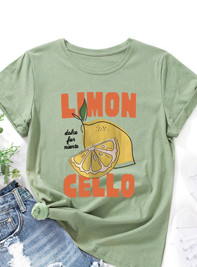 women tshirts cute print ladies t-shirt tee tops 字母海滩