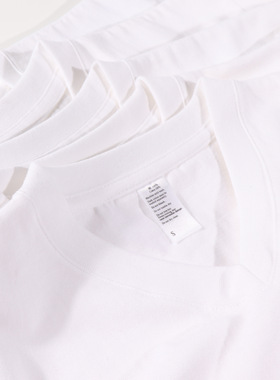 Men V-neck Plain Tshirt Women Basic T-shirt250g重磅高品质