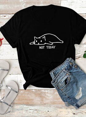 纯棉T恤女Women tshirts cute printing ladies t-shirt tee tops