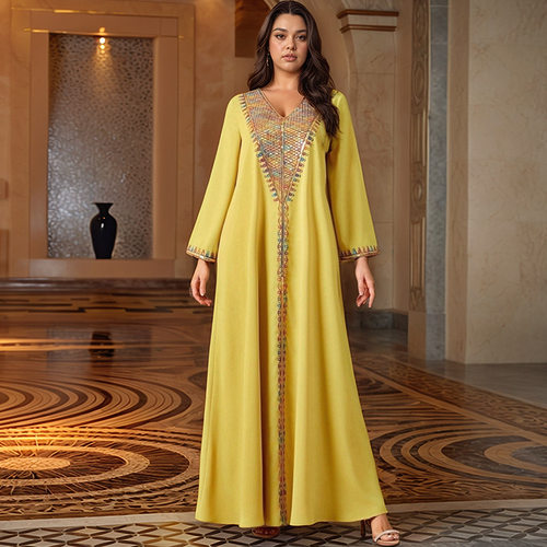 Long Dress Women Maxi Vestidos Boho Beach中东科威特长袍