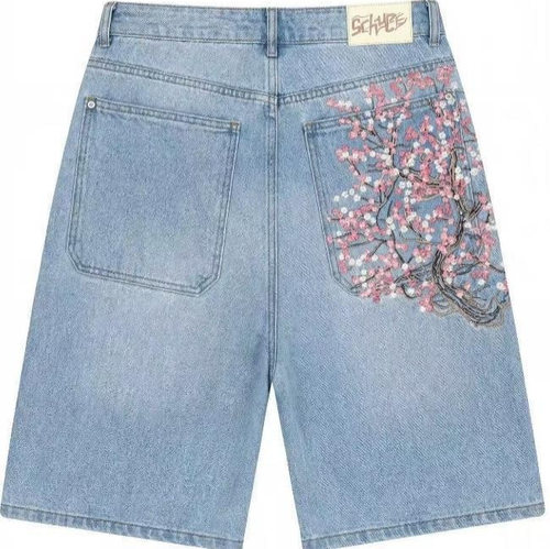 y2k jeans shorts denim pants streetwear trousers街头美式短裤