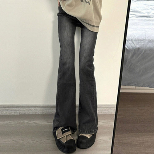 women american stylish retro jeans denim pants美式牛仔微喇