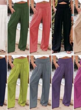 New Womens Casual Pants Comfortable Mid Waist Long Pants女裤