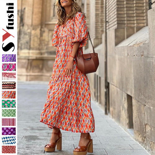 summer dress women casual loose elegant beach lady vestidos