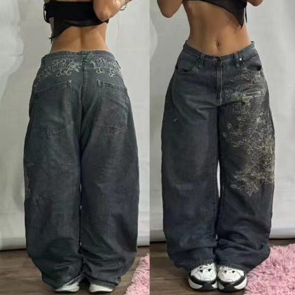 American Y2K 2026 New Baggy Wide Leg Jeans Oversized Women裤