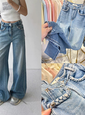 women's baggy jeans baggy ladies wide leg denim trousers