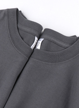 ladies basic t-shirt heavy t shirt man210g重磅纯棉炭灰色t恤