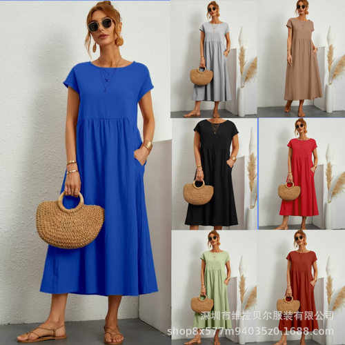 summer dress women casual loose elegant beach lady vestidos