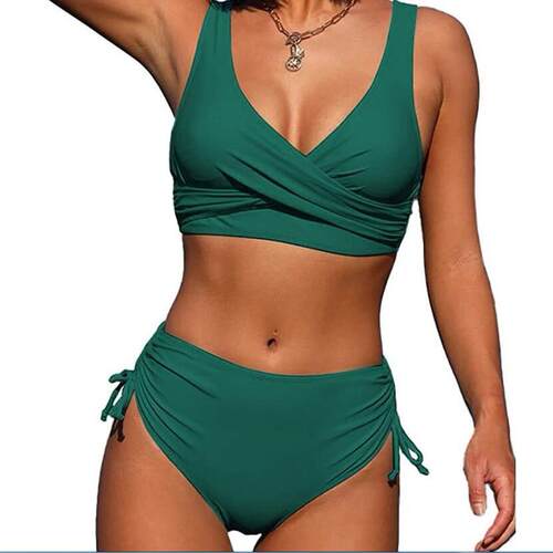 bikini swimsuit新款bikini欧美性感多色拧包绑带比基尼泳衣女