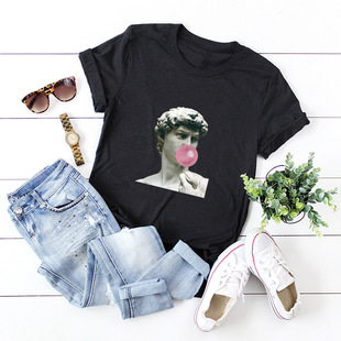 Harajuku 纯棉宽松休闲t恤女Summer women cotton Tshirts ladies
